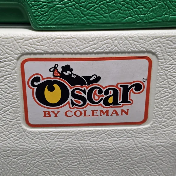 Colman Oscar Cooler Vintage #5274 White Green Lid 14x9.5x15 1983 EUC - Picture 3 of 13